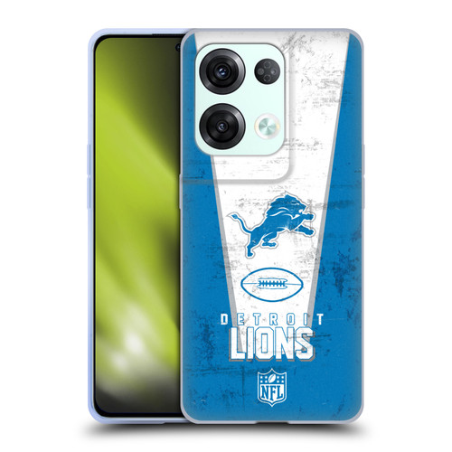 NFL Detroit Lions Logo Art Banner Soft Gel Case for OPPO Reno8 Pro