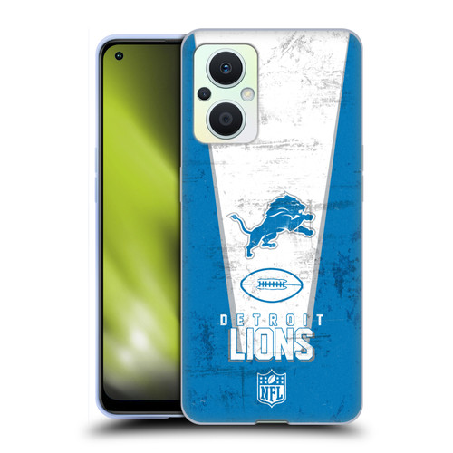 NFL Detroit Lions Logo Art Banner Soft Gel Case for OPPO Reno8 Lite