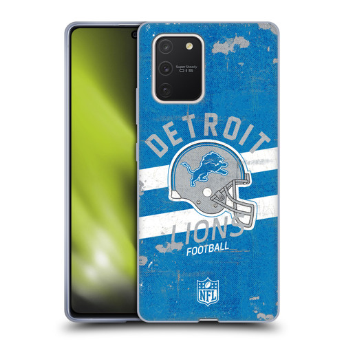 NFL Detroit Lions Logo Art Helmet Distressed Soft Gel Case for Samsung Galaxy S10 Lite