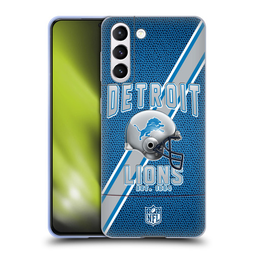 NFL Detroit Lions Logo Art Football Stripes Soft Gel Case for Samsung Galaxy S21 5G