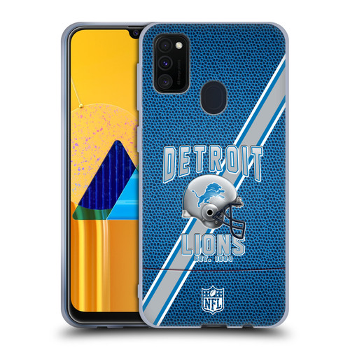 NFL Detroit Lions Logo Art Football Stripes Soft Gel Case for Samsung Galaxy M30s (2019)/M21 (2020)