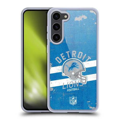 NFL Detroit Lions Logo Art Helmet Distressed Soft Gel Case for Samsung Galaxy S23+ 5G