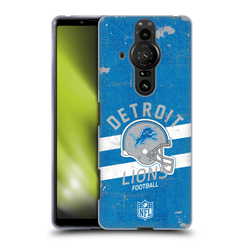 NFL Detroit Lions Logo Art Helmet Distressed Soft Gel Case for Sony Xperia Pro-I