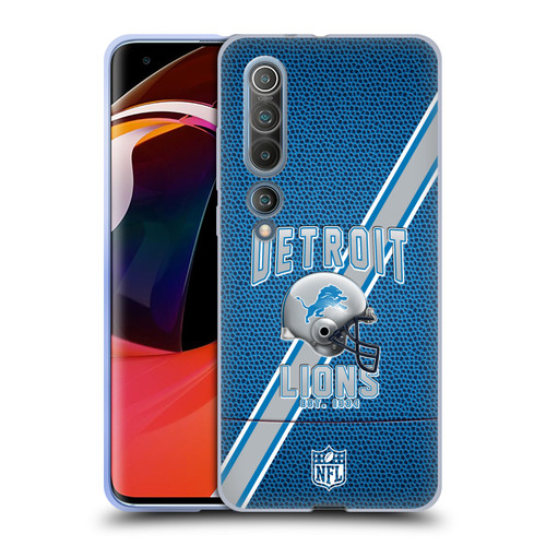 NFL Detroit Lions Logo Art Football Stripes Soft Gel Case for Xiaomi Mi 10 5G / Mi 10 Pro 5G