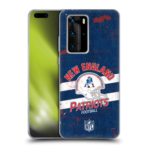 NFL New England Patriots Logo Art Helmet Distressed Soft Gel Case for Huawei P40 Pro / P40 Pro Plus 5G