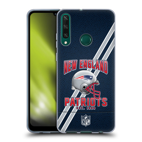 NFL New England Patriots Logo Art Football Stripes Soft Gel Case for Huawei Y6p