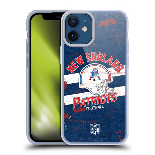 NFL New England Patriots Logo Art Helmet Distressed Soft Gel Case for Apple iPhone 12 Mini