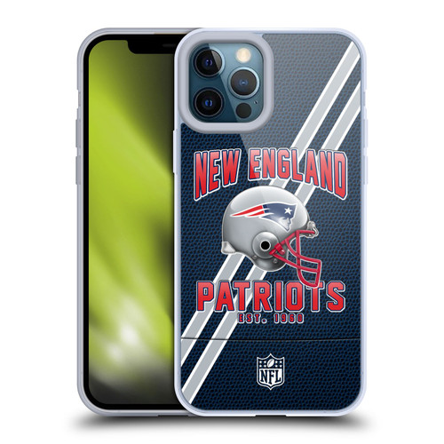 NFL New England Patriots Logo Art Football Stripes Soft Gel Case for Apple iPhone 12 Pro Max