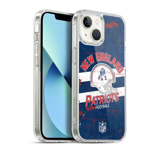 NFL New England Patriots Logo Art Helmet Distressed Soft Gel Case for Apple iPhone 13