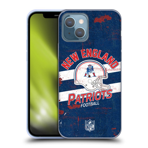 NFL New England Patriots Logo Art Helmet Distressed Soft Gel Case for Apple iPhone 13