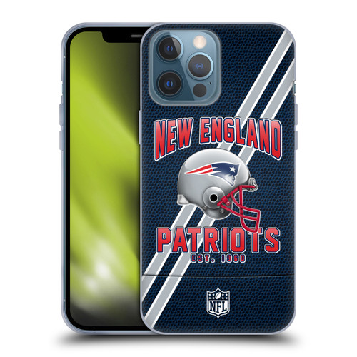 NFL New England Patriots Logo Art Football Stripes Soft Gel Case for Apple iPhone 13 Pro Max