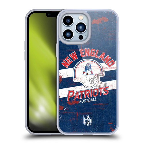 NFL New England Patriots Logo Art Helmet Distressed Soft Gel Case for Apple iPhone 13 Pro Max