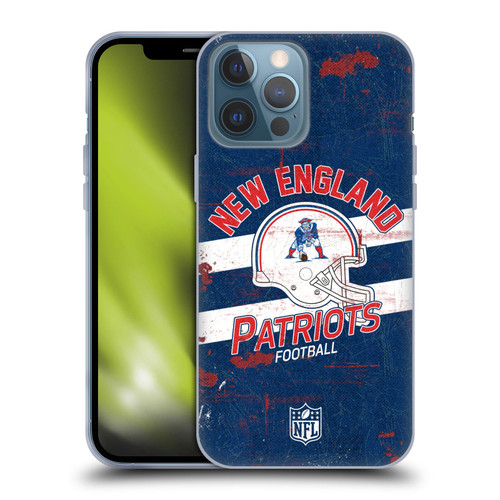 NFL New England Patriots Logo Art Helmet Distressed Soft Gel Case for Apple iPhone 13 Pro Max