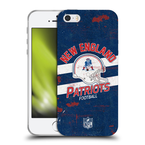 NFL New England Patriots Logo Art Helmet Distressed Soft Gel Case for Apple iPhone 5 / 5s / iPhone SE 2016