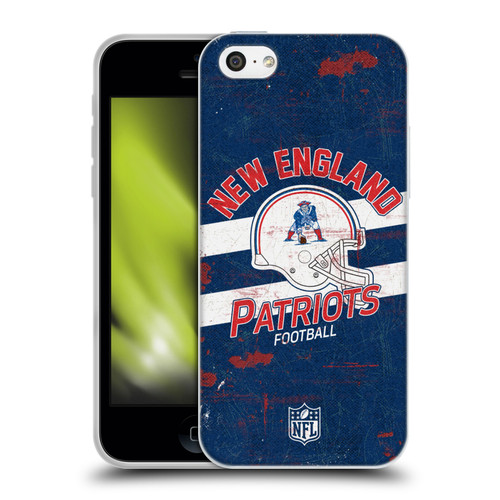 NFL New England Patriots Logo Art Helmet Distressed Soft Gel Case for Apple iPhone 5c
