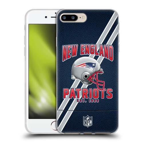 NFL New England Patriots Logo Art Football Stripes Soft Gel Case for Apple iPhone 7 Plus / iPhone 8 Plus