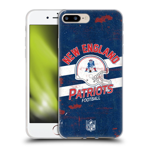 NFL New England Patriots Logo Art Helmet Distressed Soft Gel Case for Apple iPhone 7 Plus / iPhone 8 Plus