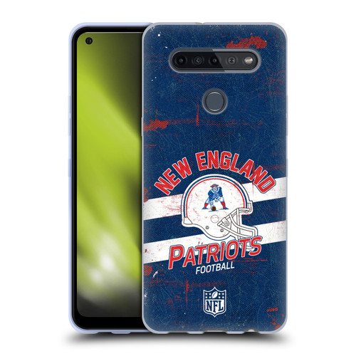 NFL New England Patriots Logo Art Helmet Distressed Soft Gel Case for LG K51S