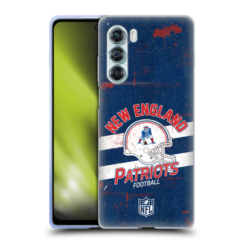 NFL New England Patriots Logo Art Helmet Distressed Soft Gel Case for Motorola Edge S30 / Moto G200 5G