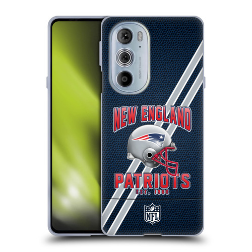 NFL New England Patriots Logo Art Football Stripes Soft Gel Case for Motorola Edge X30