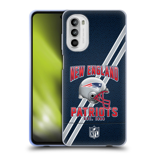 NFL New England Patriots Logo Art Football Stripes Soft Gel Case for Motorola Moto G52
