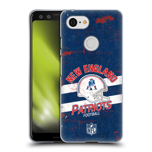 NFL New England Patriots Logo Art Helmet Distressed Soft Gel Case for Google Pixel 3