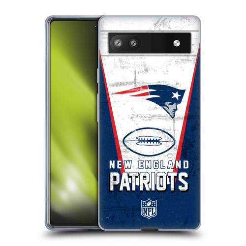 NFL New England Patriots Logo Art Banner Soft Gel Case for Google Pixel 6a