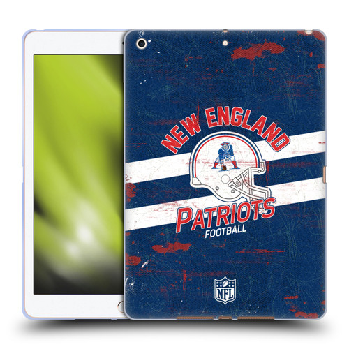 NFL New England Patriots Logo Art Helmet Distressed Soft Gel Case for Apple iPad 10.2 2019/2020/2021