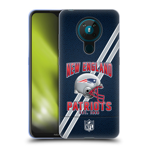 NFL New England Patriots Logo Art Football Stripes Soft Gel Case for Nokia 5.3