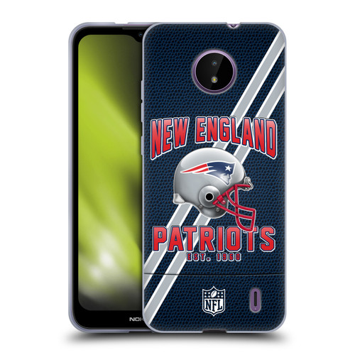 NFL New England Patriots Logo Art Football Stripes Soft Gel Case for Nokia C10 / C20
