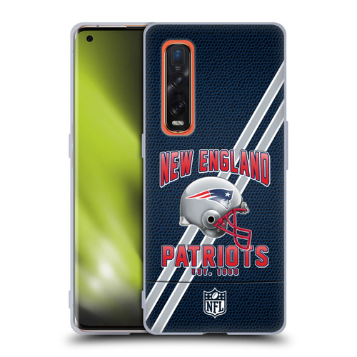 NFL New England Patriots Logo Art Football Stripes Soft Gel Case for OPPO Find X2 Pro 5G