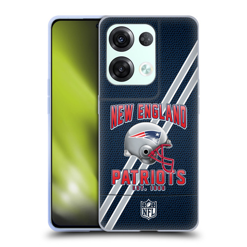 NFL New England Patriots Logo Art Football Stripes Soft Gel Case for OPPO Reno8 Pro