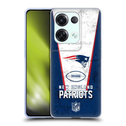 NFL New England Patriots Logo Art Banner Soft Gel Case for OPPO Reno8 Pro