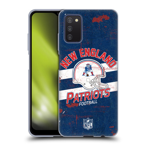 NFL New England Patriots Logo Art Helmet Distressed Soft Gel Case for Samsung Galaxy A03s (2021)