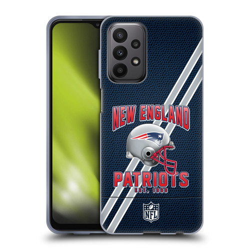 NFL New England Patriots Logo Art Football Stripes Soft Gel Case for Samsung Galaxy A23 / 5G (2022)