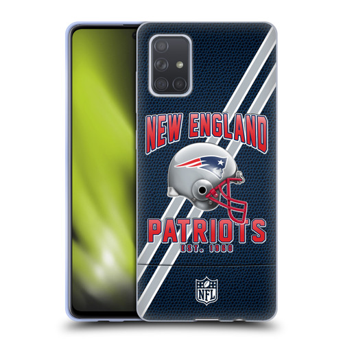 NFL New England Patriots Logo Art Football Stripes Soft Gel Case for Samsung Galaxy A71 (2019)