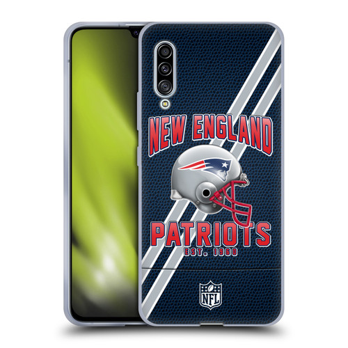 NFL New England Patriots Logo Art Football Stripes Soft Gel Case for Samsung Galaxy A90 5G (2019)