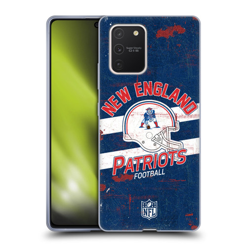 NFL New England Patriots Logo Art Helmet Distressed Soft Gel Case for Samsung Galaxy S10 Lite