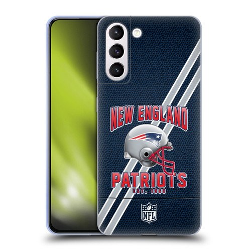 NFL New England Patriots Logo Art Football Stripes Soft Gel Case for Samsung Galaxy S21+ 5G