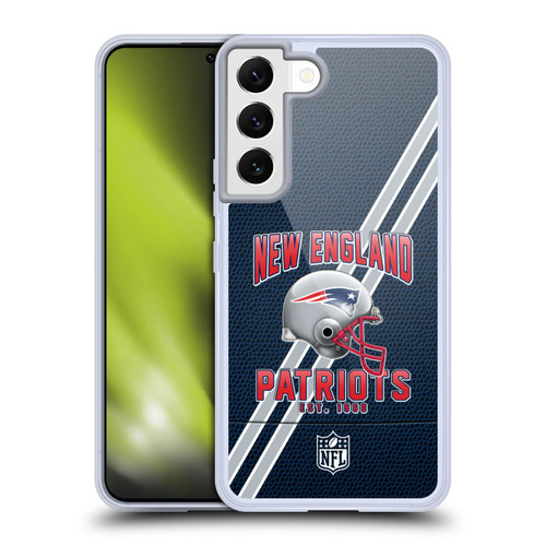 NFL New England Patriots Logo Art Football Stripes Soft Gel Case for Samsung Galaxy S22 5G