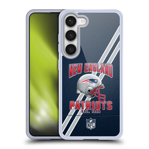 NFL New England Patriots Logo Art Football Stripes Soft Gel Case for Samsung Galaxy S23 5G