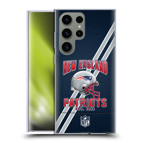 NFL New England Patriots Logo Art Football Stripes Soft Gel Case for Samsung Galaxy S23 Ultra 5G