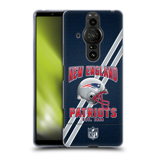 NFL New England Patriots Logo Art Football Stripes Soft Gel Case for Sony Xperia Pro-I