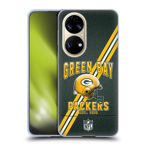 NFL Green Bay Packers Logo Art Football Stripes Soft Gel Case for Huawei P50