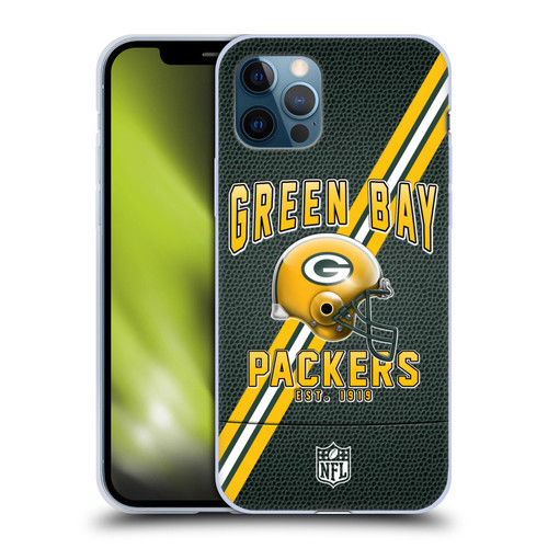 NFL Green Bay Packers Logo Art Football Stripes Soft Gel Case for Apple iPhone 12 / iPhone 12 Pro