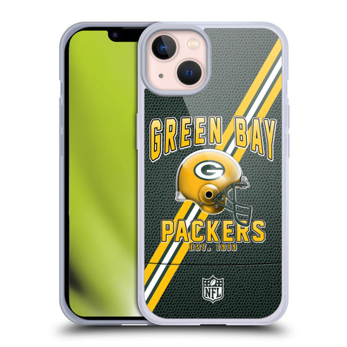 NFL Green Bay Packers Logo Art Football Stripes Soft Gel Case for Apple iPhone 13