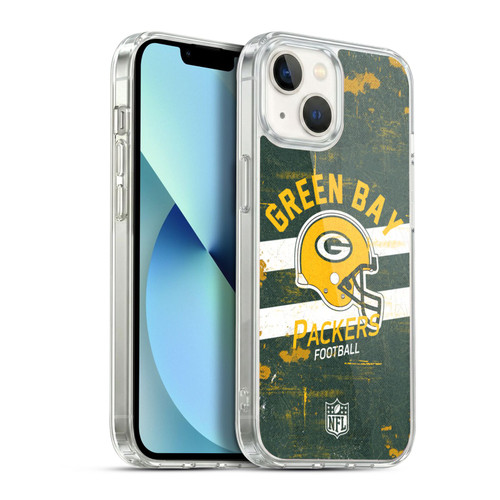 NFL Green Bay Packers Logo Art Helmet Distressed Soft Gel Case for Apple iPhone 13
