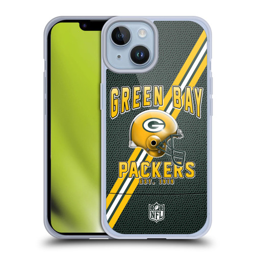 NFL Green Bay Packers Logo Art Football Stripes Soft Gel Case for Apple iPhone 14