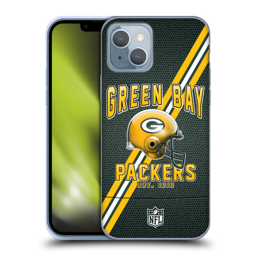 NFL Green Bay Packers Logo Art Football Stripes Soft Gel Case for Apple iPhone 14