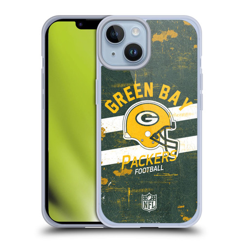 NFL Green Bay Packers Logo Art Helmet Distressed Soft Gel Case for Apple iPhone 14